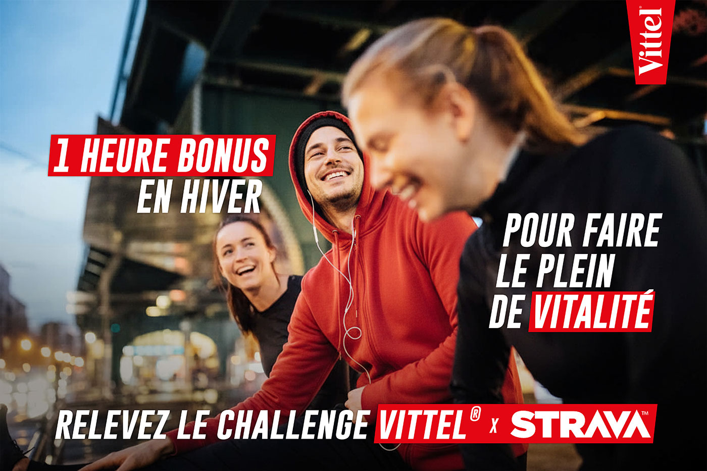 Participants à un défi sportif Vittel et Strava pour rester actif durant l’hiver